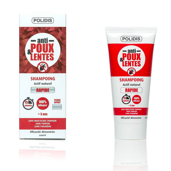 shampoingAntipouLentes Tube de shampoing anti-poux et lentes Polidis
